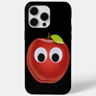 Funny Red Apple with Googly Eyes iPhone 15 Pro Max Case
