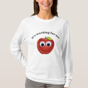 Funny Red Apple with Googly Eyes T-Shirt