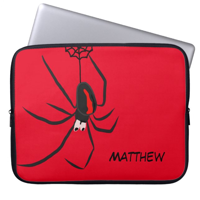 Funny Red Back Spider Spider Name Laptop Sleeve (Front)