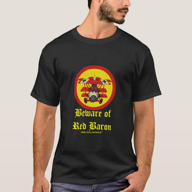 Funny red baron plane cool t-shirt design (Front)