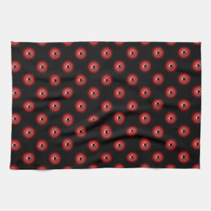 Funny Red Black Evil Devil Eye Magic Art Kitchen Towel