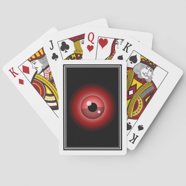 Funny Red Black Evil Devil Eye Magic Art Playing Cards (Back)