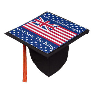 Funny Red Blue Make America Royal Again Flag Graduation Cap Topper