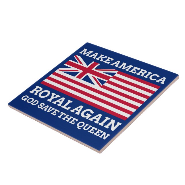 Funny Red Blue Make America Royal Again Flag Tile (Side)