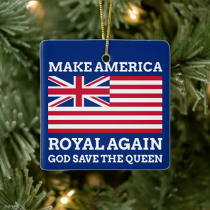 Funny Red Blue Make America Royal Again Graphic Ceramic Ornament