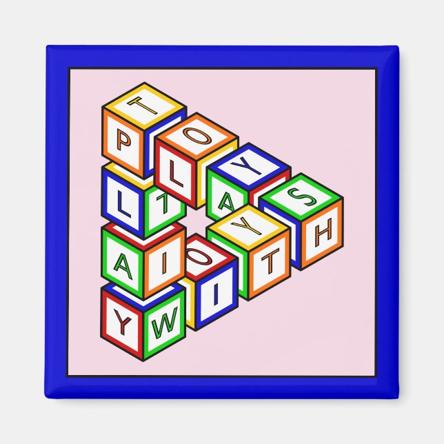 Funny Red Blue Yellow Green Kid Toy Blocks Magnet (Front)