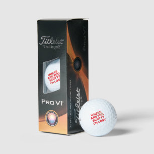 Funny Red Bold Letters Golfer Name Lost Golf Balls