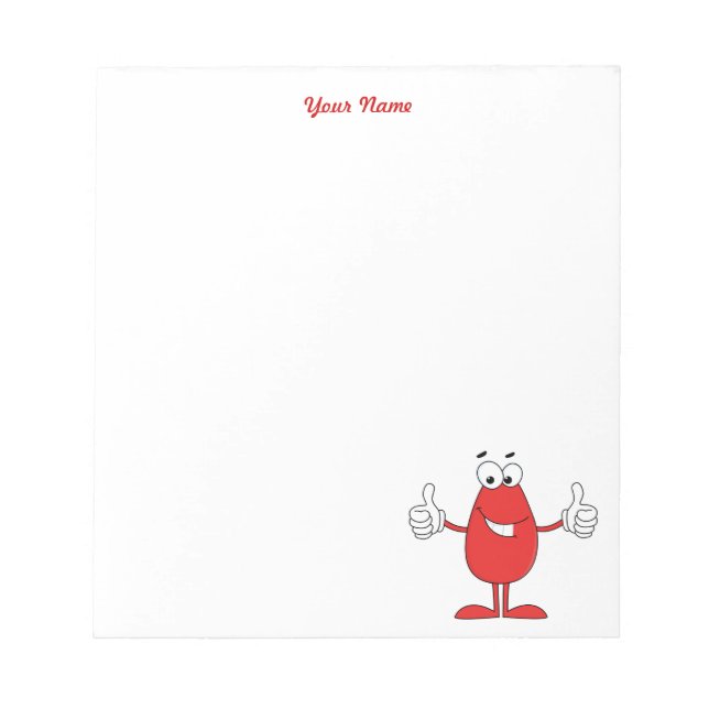 Funny Red Cartoon Notepad (Front)