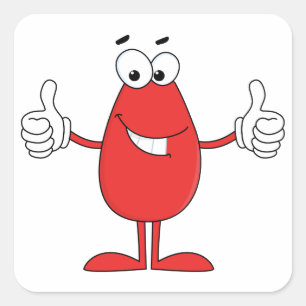 Funny Red Cartoon Square Sticker