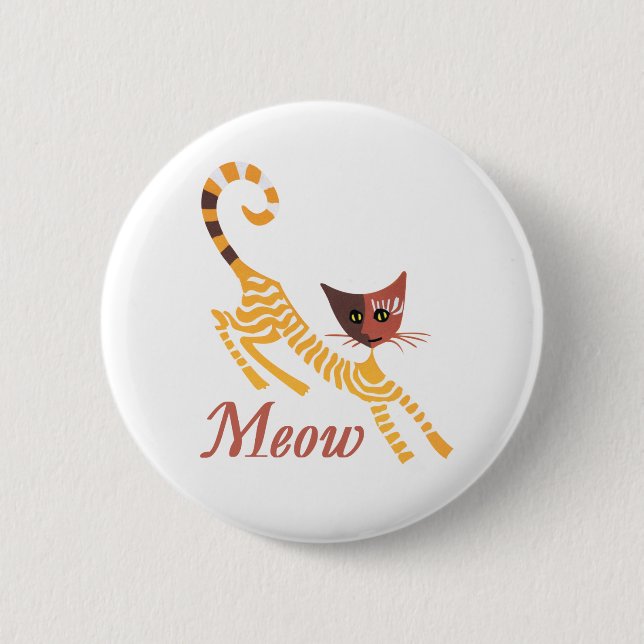 Funny red cat 2 inch round button (Front)