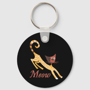 Funny red cat keychain