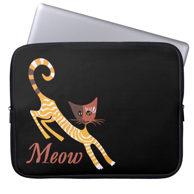 Funny red cat laptop sleeve (Front)