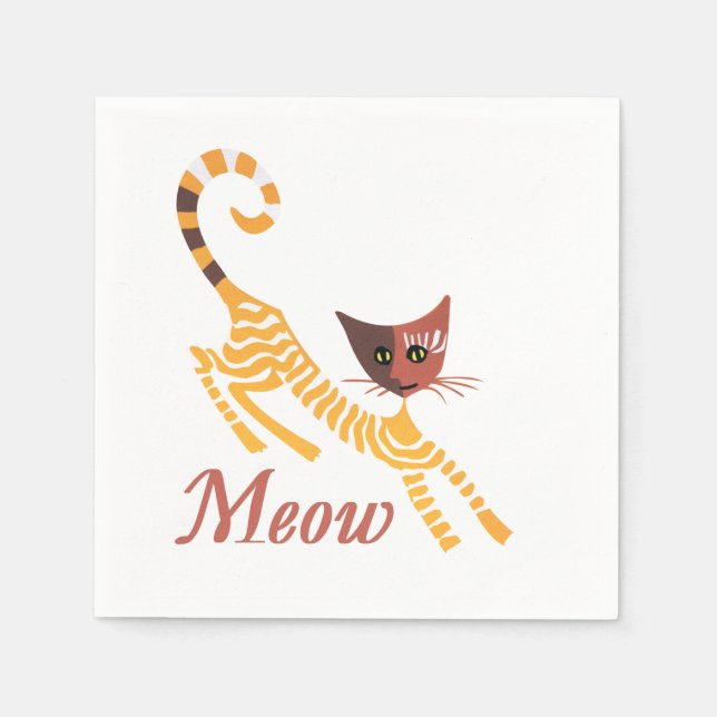 Funny red cat napkin (Front)