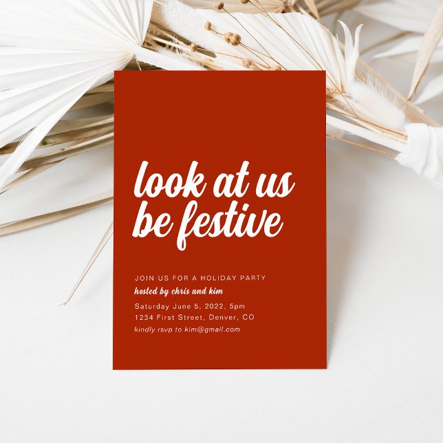 Funny Red Christmas Fête Invitation (Créateur téléchargé)