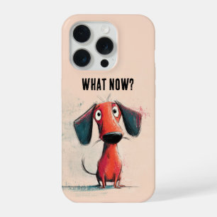 Funny Red Dog – Whimsical Cartoon Pet Art iPhone 15 Pro Case