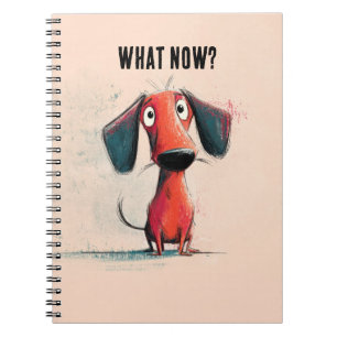 Funny Red Dog – Whimsical Cartoon Pet Art Notebook