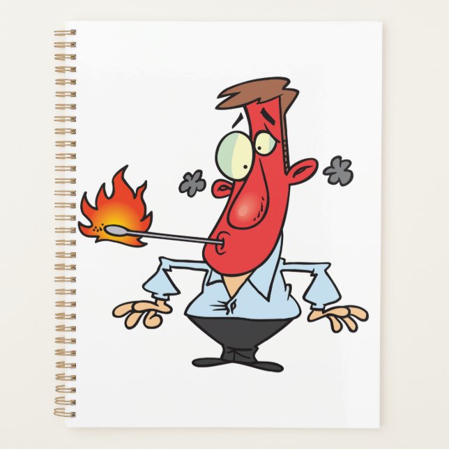 Funny Red Face Man with Thermometer Fever Planner (Front)