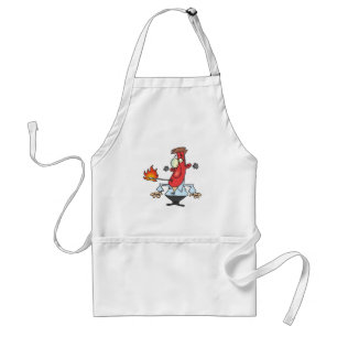 Funny Red Face Man with Thermometer Fever Standard Apron