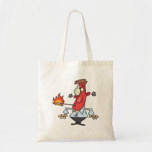 Funny Red Face Man with Thermometer Fever Tote Bag