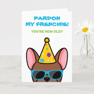 Funny Red Fawn French Bulldog Frenchie Birthday Card