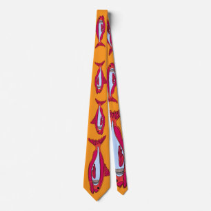 Funny Red Fish Neck Tie