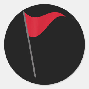 Funny Red Flag Warning Halloween Costume Classic Round Sticker