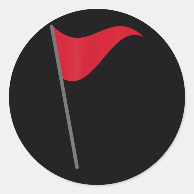 Funny Red Flag Warning Halloween Costume Classic Round Sticker (Front)