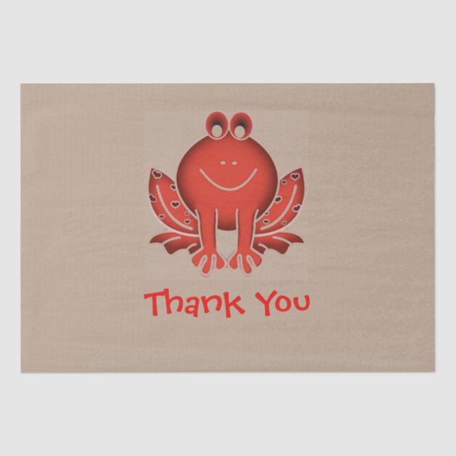 funny red frog - Thank You Tissue Paper (Front)