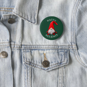 Funny Red Gnome Christmas 2 Inch Round Button