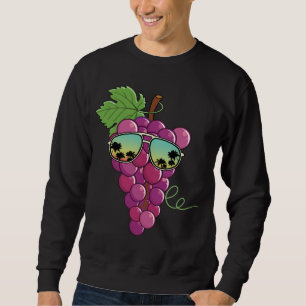 Funny Red Grapes With Sunglasses Outfit Love Grape Sweatshirt