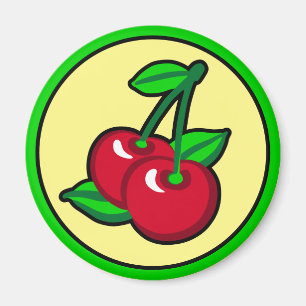 Funny Red Green Black Cherries Fruit Pop Art Magnet
