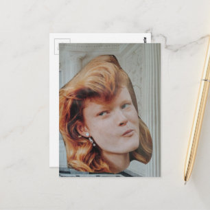 Funny Red Head in a Elegant Room surreal collage Postcard