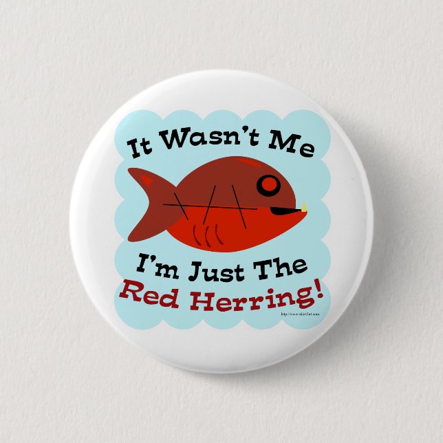 Funny Red Herring Reader Logo 2 Inch Round Button (Front)