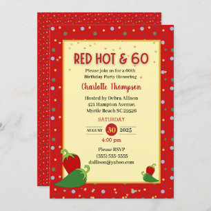 Funny Red Hot 60e anniversaire Invitations