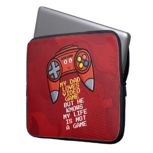 Funny Red Joystick Father's Day Greeting Laptop Sleeve