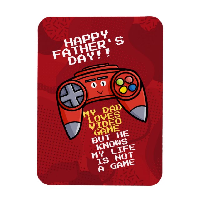 Funny Red Joystick Father's Day Greeting Magnet (Vertical)