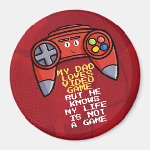 Funny Red Joystick Father's Day Greeting Magnet