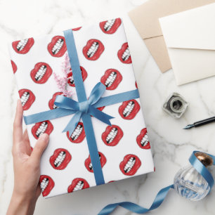Funny Red Lips Wrapping Paper