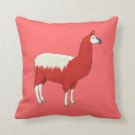 Funny Red Llama Throw Pillow<br><div class="desc">Funny Red Llama</div>