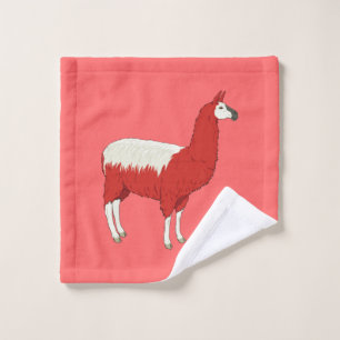 Funny Red Llama Wash Cloth