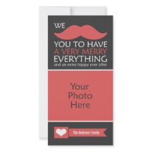 Funny Red Moustache Christmas Photo