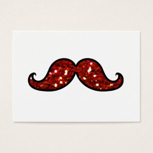 FUNNY RED MUSTACHE PRINTED GLITTER
