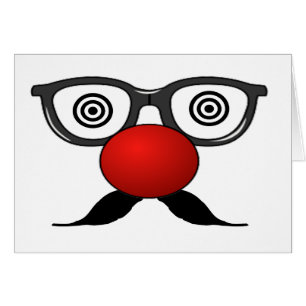 Funny Red Nose weird  eyes glasses moustache