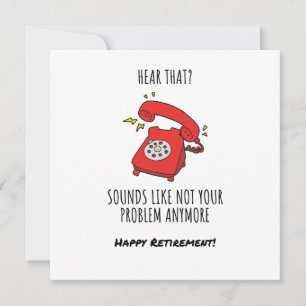 Funny Red Phone Retirement Card Illustration