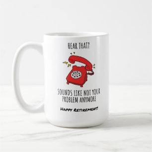 Funny Red Phone Retirement Card Illustration Coffee Mug