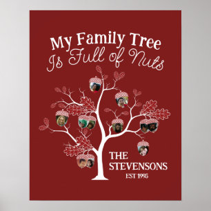 Funny Red Picture Family Tree is Full of Nuts   Poster