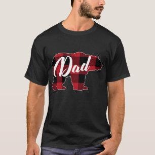 Funny Red Plaid Buffalo Bear Apparel, Dad Pajama T-Shirt