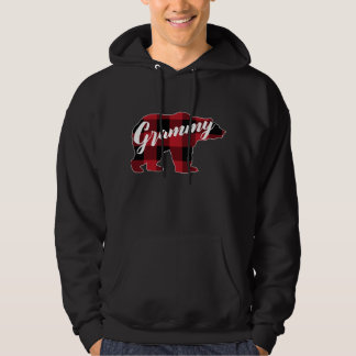 Funny Red Plaid Buffalo Bear Apparel, Fun Grammy P Hoodie