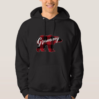 Funny Red Plaid Buffalo Bear Apparel, Fun Grammy P Hoodie