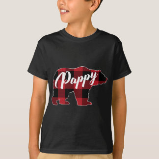 Funny Red Plaid Buffalo Bear Apparel, Pappy Pajama T-Shirt